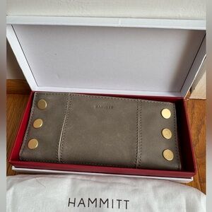 Hammitt Leather Wallet 110 North - Pewter/Brushed Gold